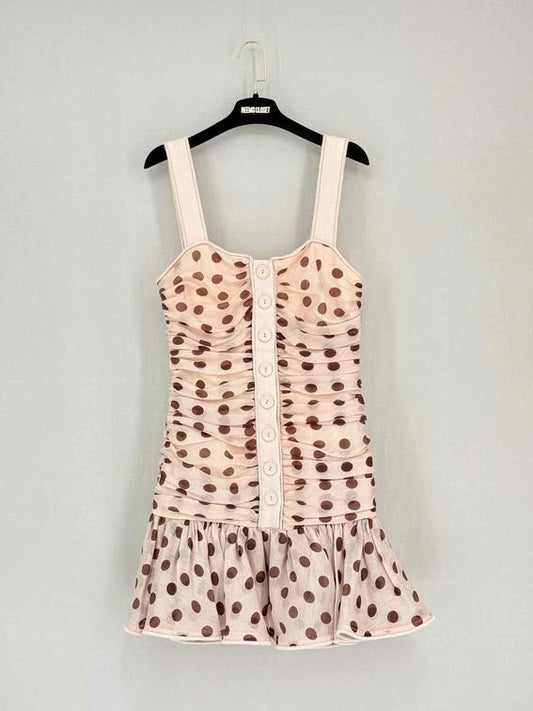 Pre-loved ZIMMERMANN Pink w/ Brown Size Medium Short Dress at Reems Closet