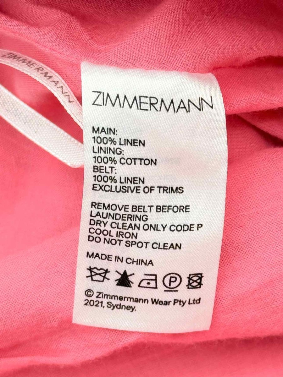 Pre-loved ZIMMERMANN Pink & White Size Medium Outfit Set at Reems Closet