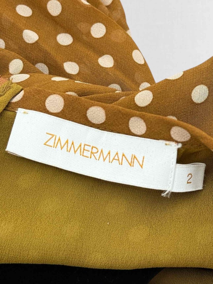 Pre - loved ZIMMERMANN Pleated Mustard Size US 6 Long Dress at Reems Closet