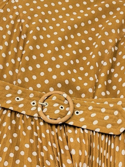 Pre - loved ZIMMERMANN Pleated Mustard Size US 6 Long Dress at Reems Closet