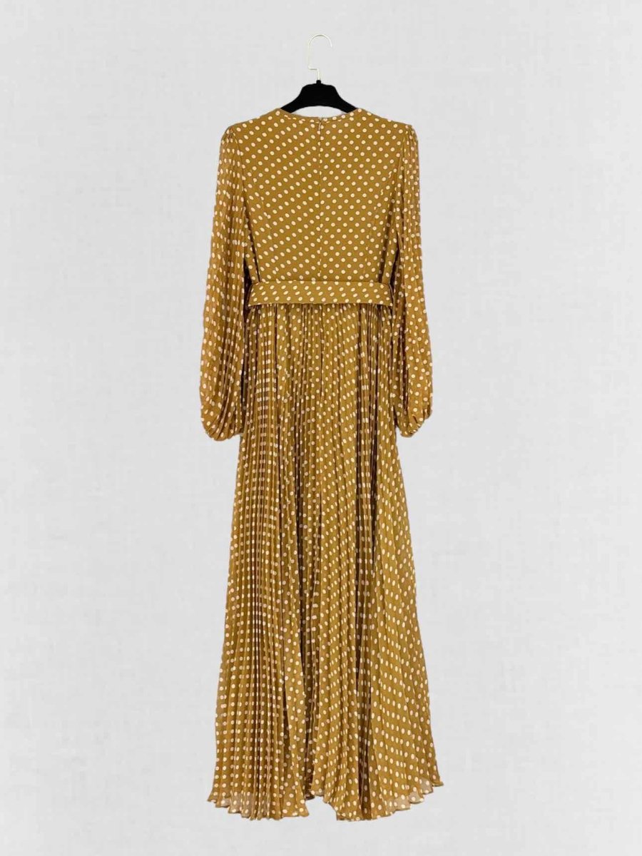 Pre - loved ZIMMERMANN Pleated Mustard Size US 6 Long Dress at Reems Closet