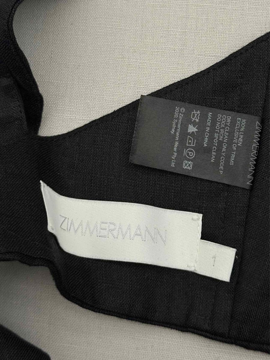 Pre-loved ZIMMERMANN Riders Frilled Black Size Small Top at Reems Closet