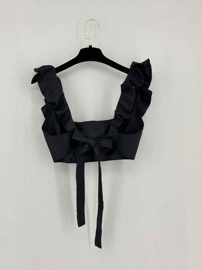 Pre-loved ZIMMERMANN Riders Frilled Black Size Small Top at Reems Closet