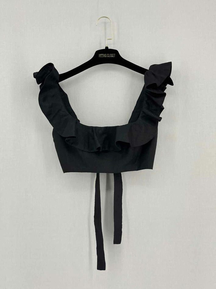 Pre-loved ZIMMERMANN Riders Frilled Black Size Small Top at Reems Closet