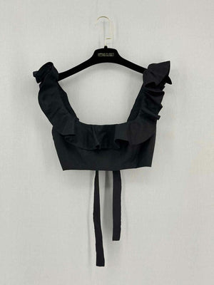 Pre-loved ZIMMERMANN Riders Frilled Black Size Small Top at Reems Closet