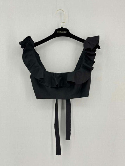 Pre-loved ZIMMERMANN Riders Frilled Black Size Small Top at Reems Closet