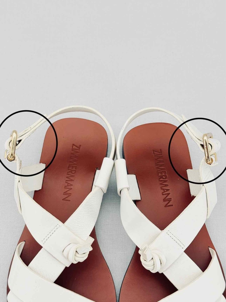 Pre - loved ZIMMERMANN Strappy Off - white Size EU 39 Sandals at Reems Closet