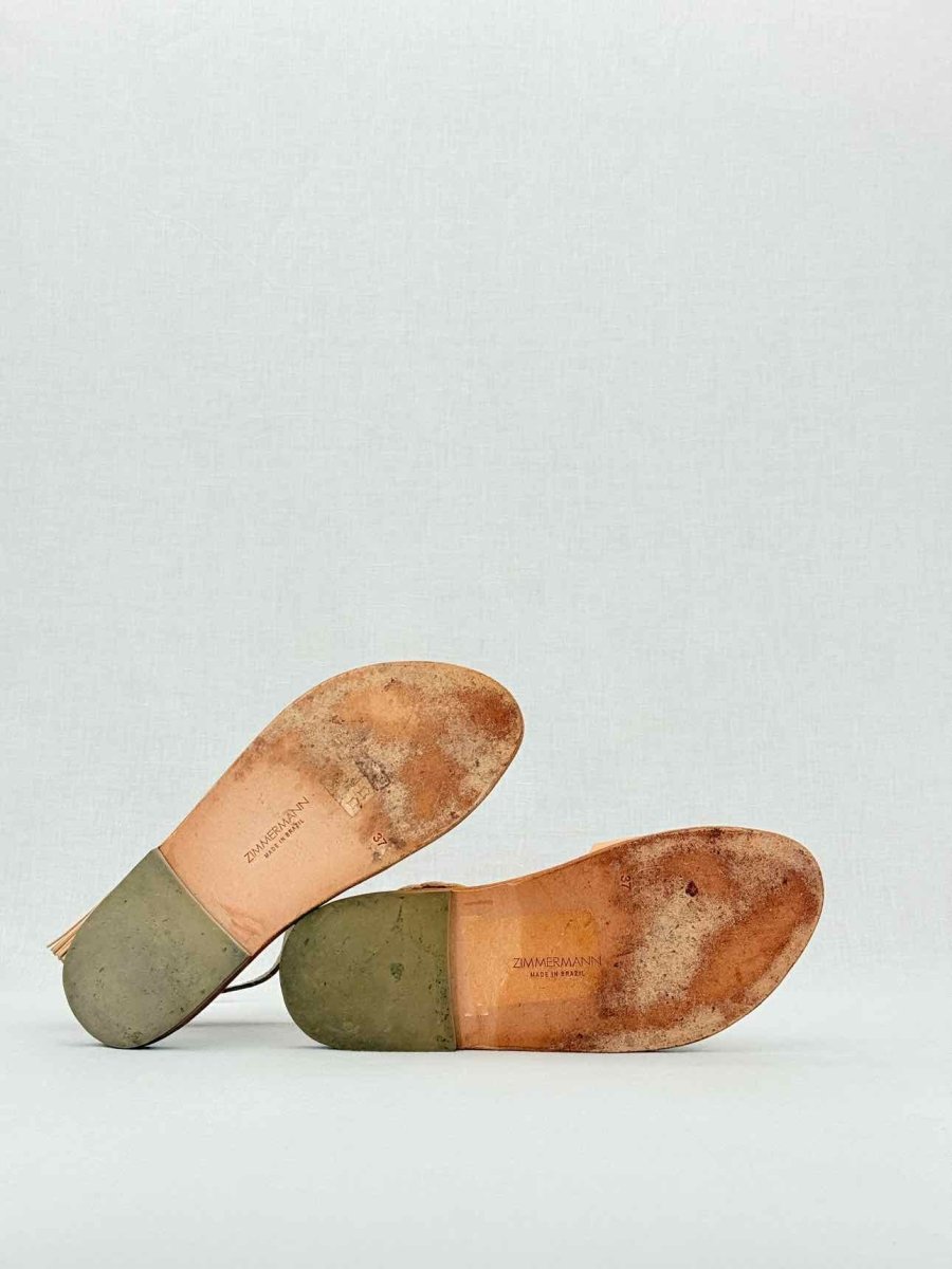 Pre - loved ZIMMERMANN Tan Size EU 37 Sandals at Reems Closet
