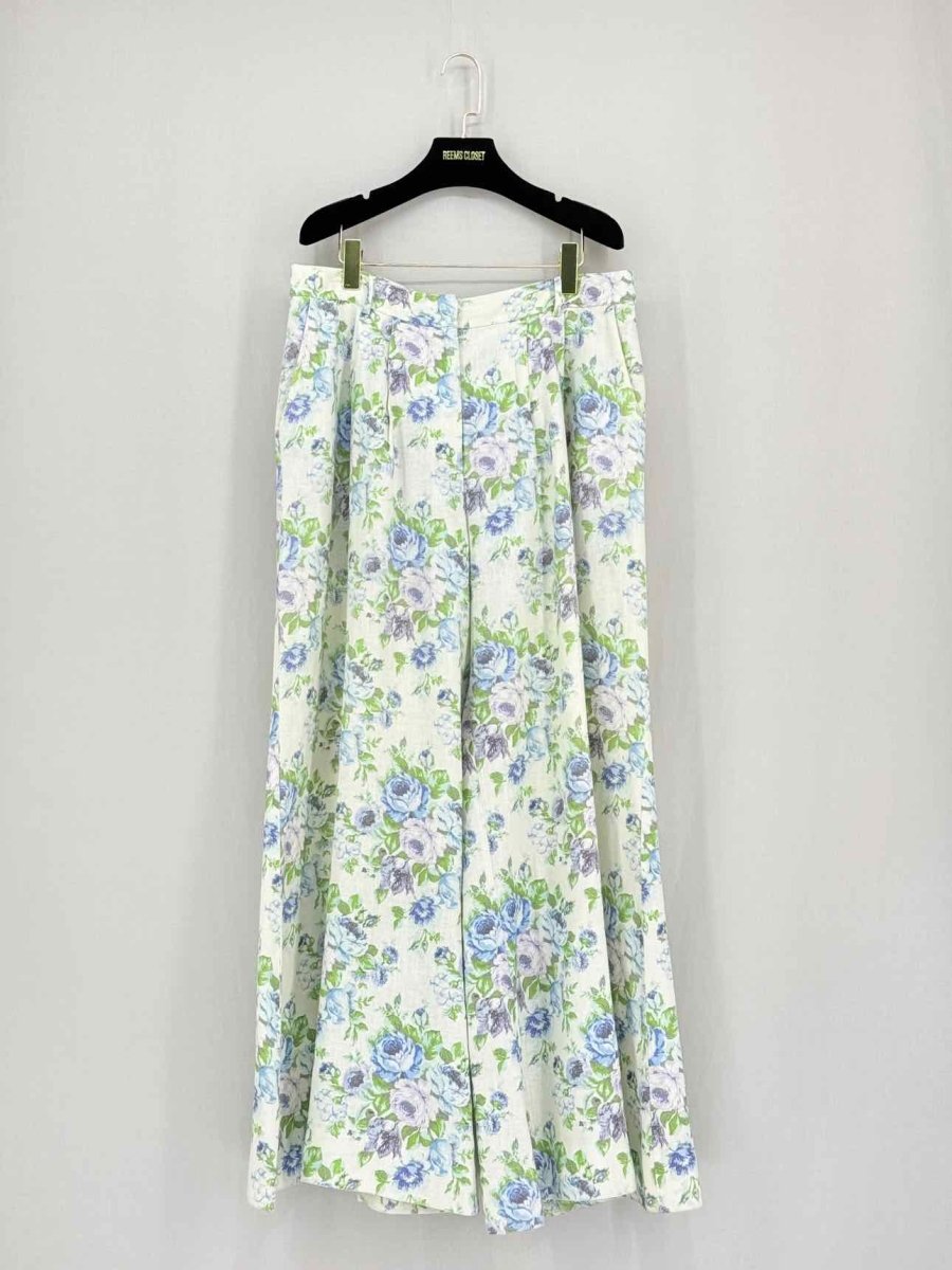 Pre - loved ZIMMERMANN White Multicolor Floral Size US 10 Pants at Reems Closet