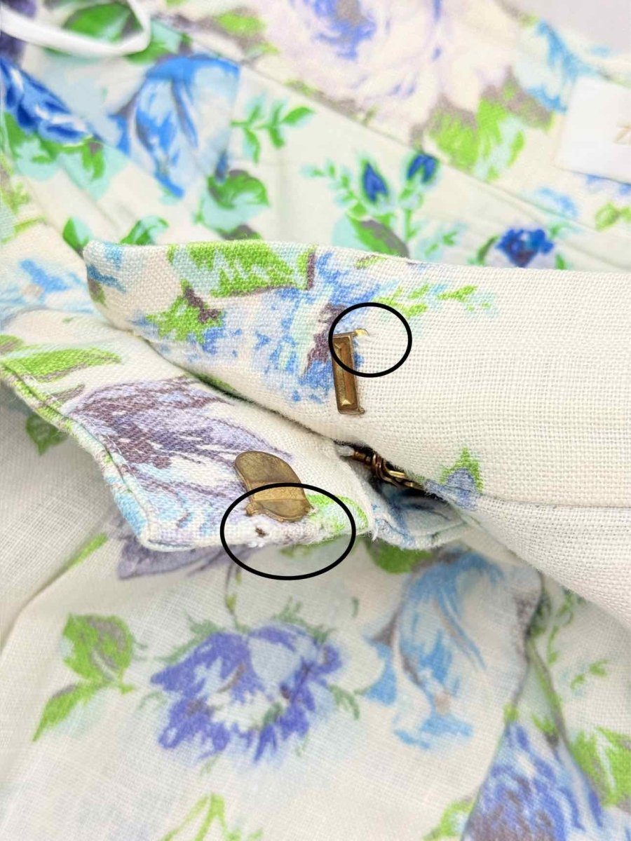 Pre - loved ZIMMERMANN White Multicolor Floral Size US 10 Pants at Reems Closet