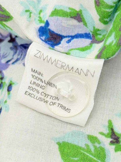 Pre - loved ZIMMERMANN White Multicolor Floral Size US 10 Pants at Reems Closet