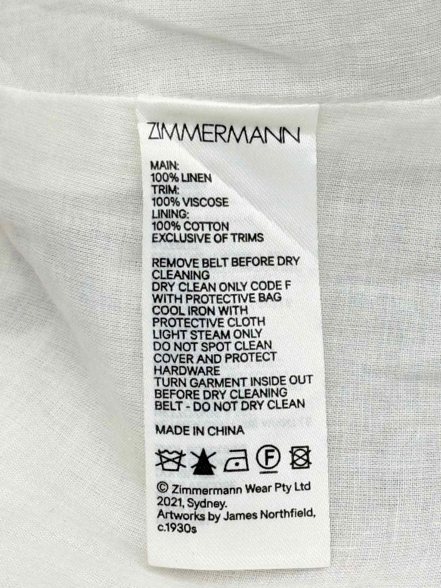 Pre-loved ZIMMERMANN White Multicolor Size Small Midi Skirt at Reems Closet