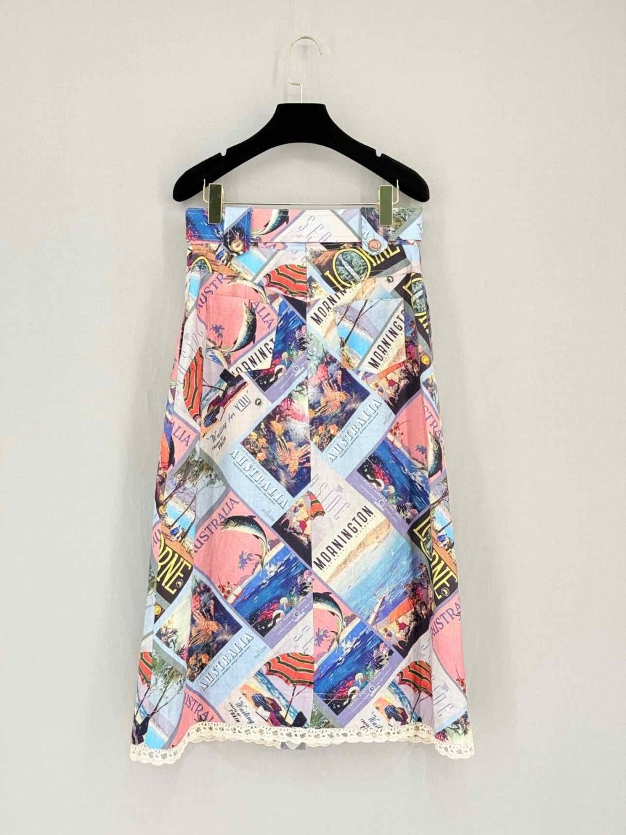 Pre-loved ZIMMERMANN White Multicolor Size Small Midi Skirt at Reems Closet