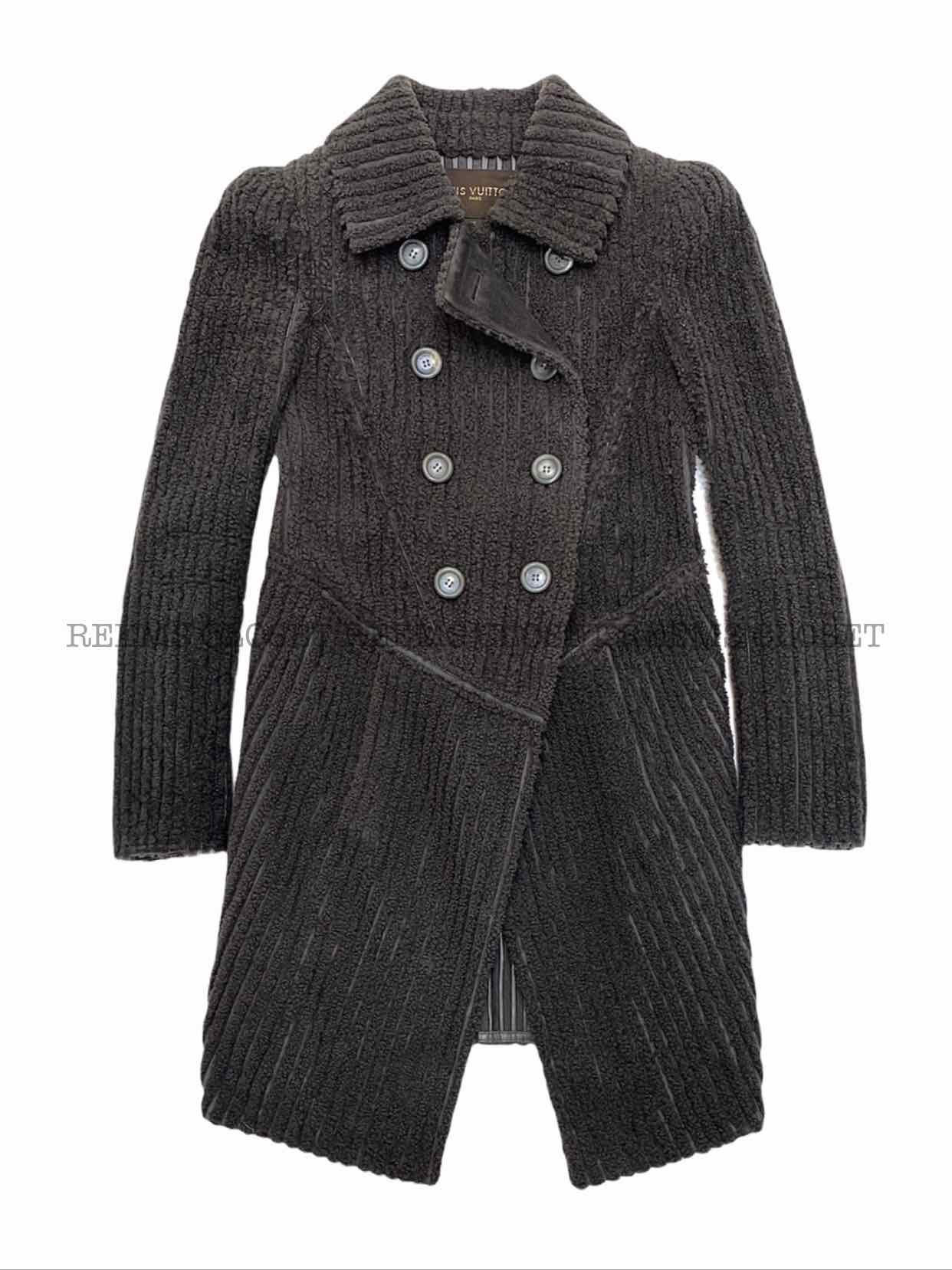 LOUIS VUITTON Double Breasted Brown Coat