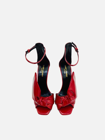Pre-loved SAINT LAURENT Red Heeled Sandals - Reems Closet