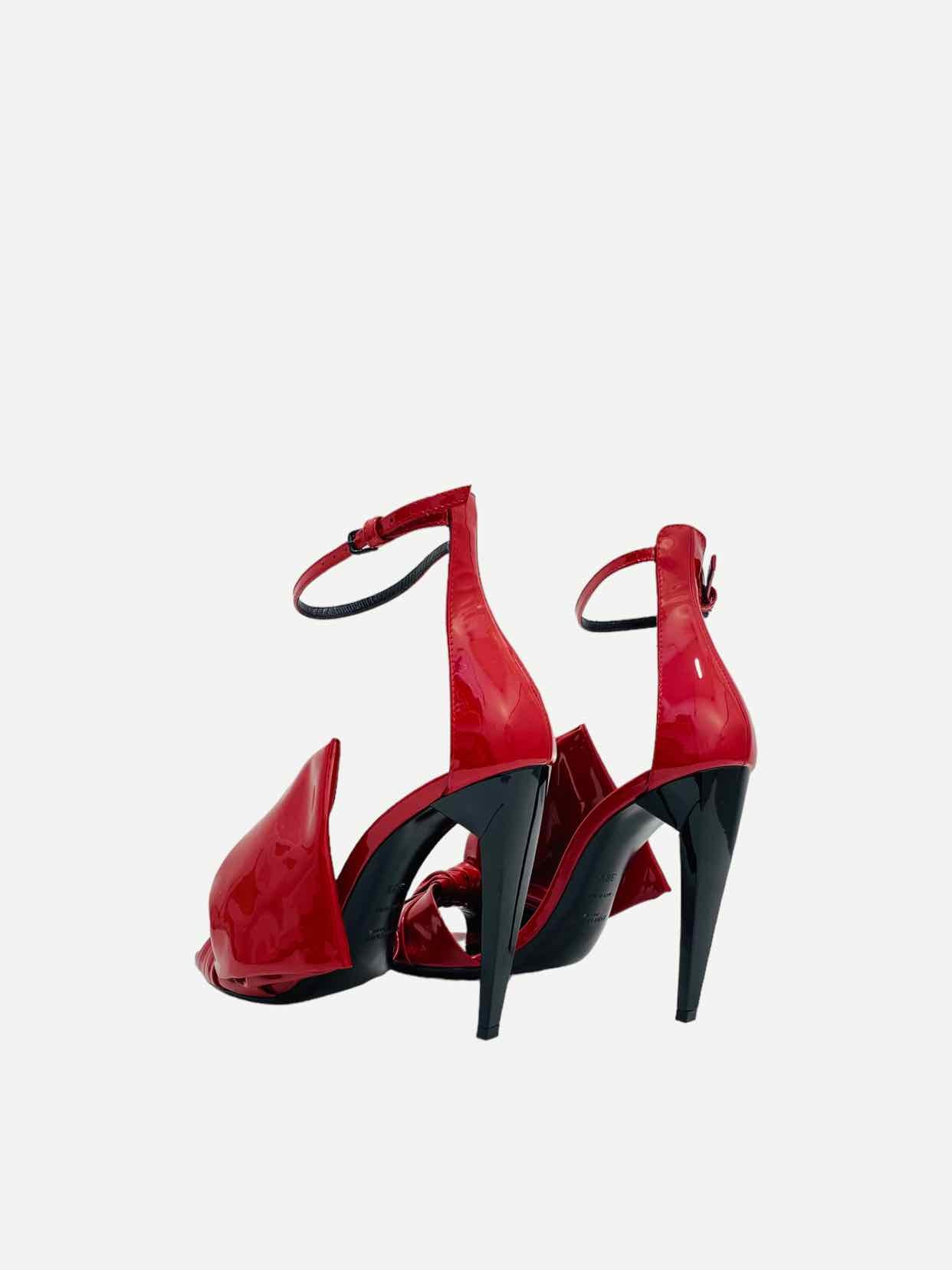 Pre-loved SAINT LAURENT Red Heeled Sandals - Reems Closet