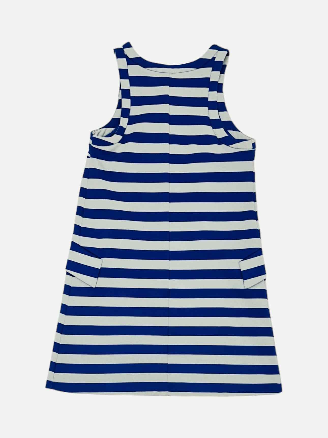 Pre - loved PATRIZIA PEPE Blue & Grey Striped Mini Dress at Reems Closet