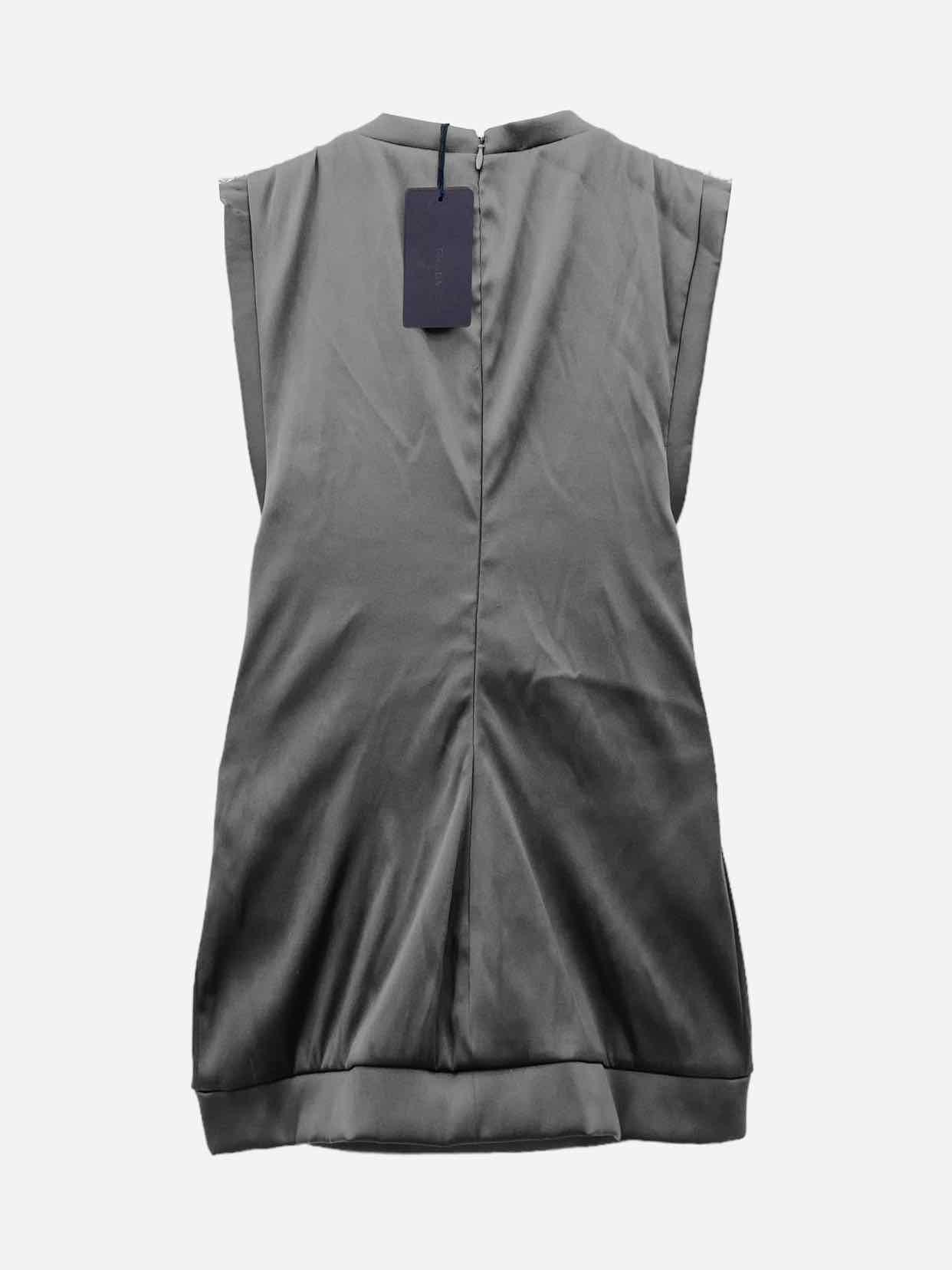 Pre - loved PRADA Sleeveless Grey Crystal Embellished Mini Dress at Reems Closet