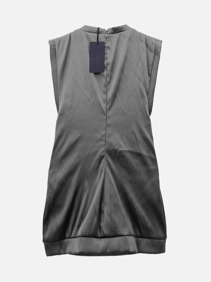 Pre - loved PRADA Sleeveless Grey Crystal Embellished Mini Dress at Reems Closet