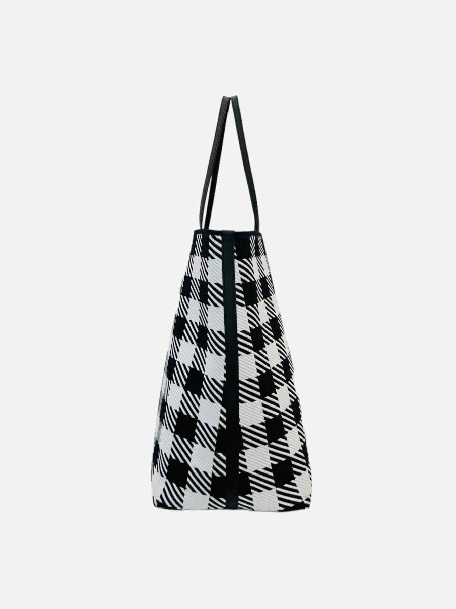 Pre-loved ALAIA Houndstooth Tweed Black & White Tote Bag from Reems Closet