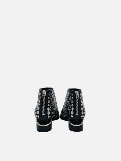 Pre-loved ALEXANDER WANG Kori Black Stud Embellished Ankle Boots - Reems Closet