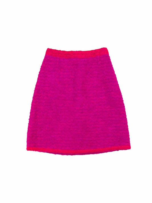 Pre-loved ANDREW GN Fuchsia Tweed A line Skirt from Reems Closet