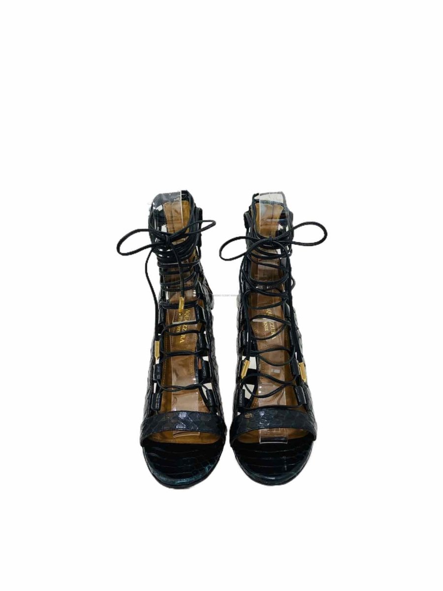 Pre-loved AQUAZZURA Amazona Black Heeled Sandals - Reems Closet