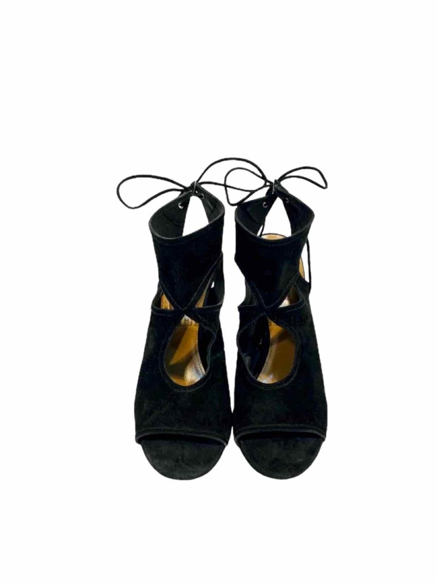 Pre-loved AQUAZZURA Sexy Thing Black Heeled Sandals - Reems Closet