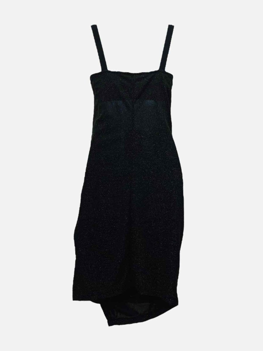 Pre-loved ARMANI EXCHANGE Ruched Metallic Black Mini Dress from Reems Closet