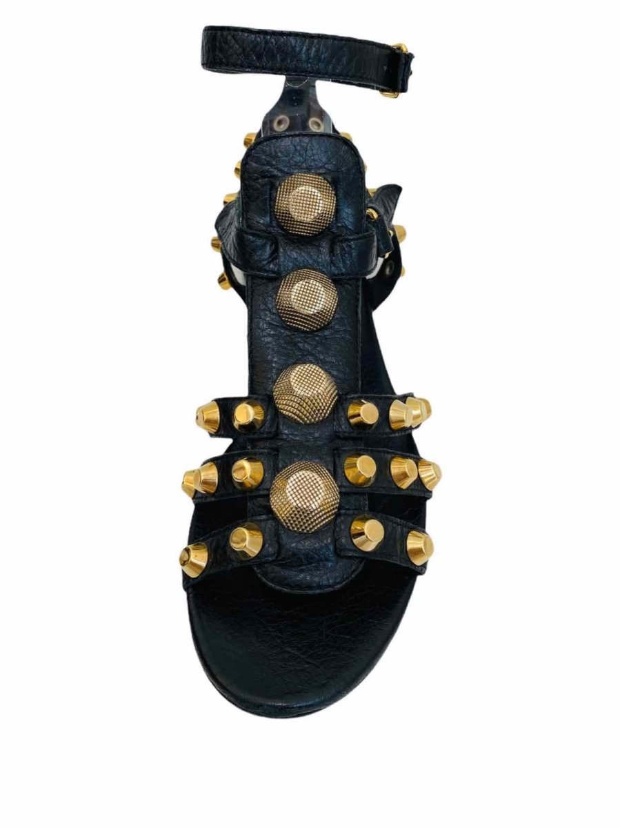 BALENCIAGA Arena giant Black Studded Sandals Reems Closet