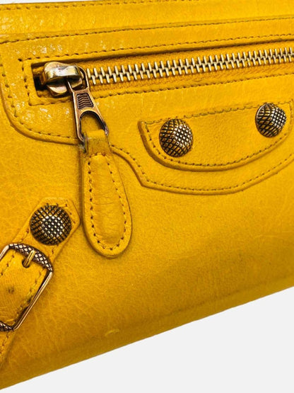 Pre-loved BALENCIAGA Classic Money RGH Yellow Continental Wallet - Reems Closet