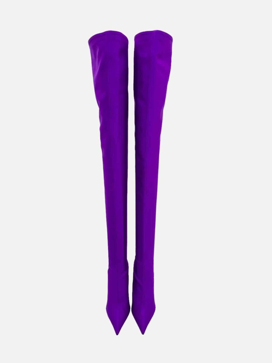 Pre-loved BALENCIAGA Knife Over The Knee Purple Thigh High Boots from Reems Closet