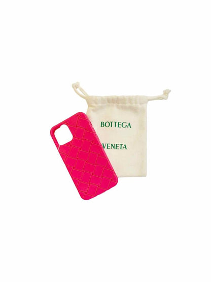 Pre-loved BOTTEGA VENETA Pink Lattice Phone case - Reems Closet