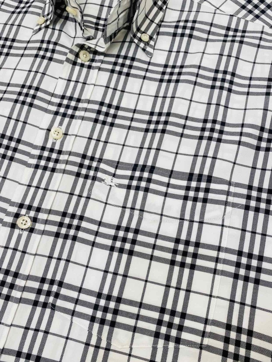 Pre-loved BURBERRY Black & White Vintage Check Shirt - Reems Closet