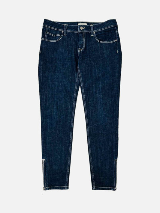 Pre-loved BURBERRY BRIT Burrington Dark Blue Zipped Ankle Jeans from Reems Closet