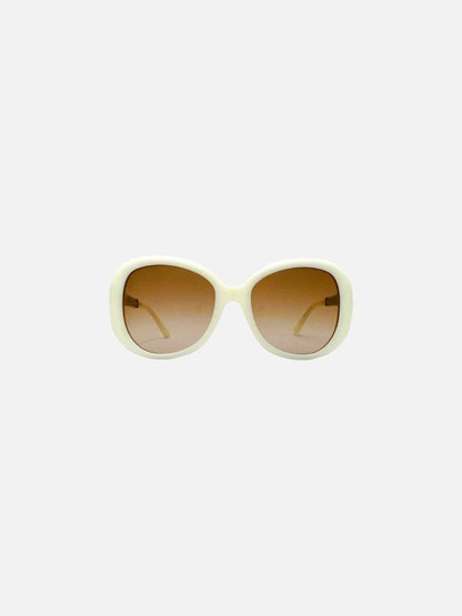 Pre-loved BVLGARI Catene Off-white Sunglasses from Reems Closet