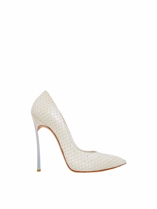 Pre-loved CASADEI Pointed Toe White Pumps from Reems Closet