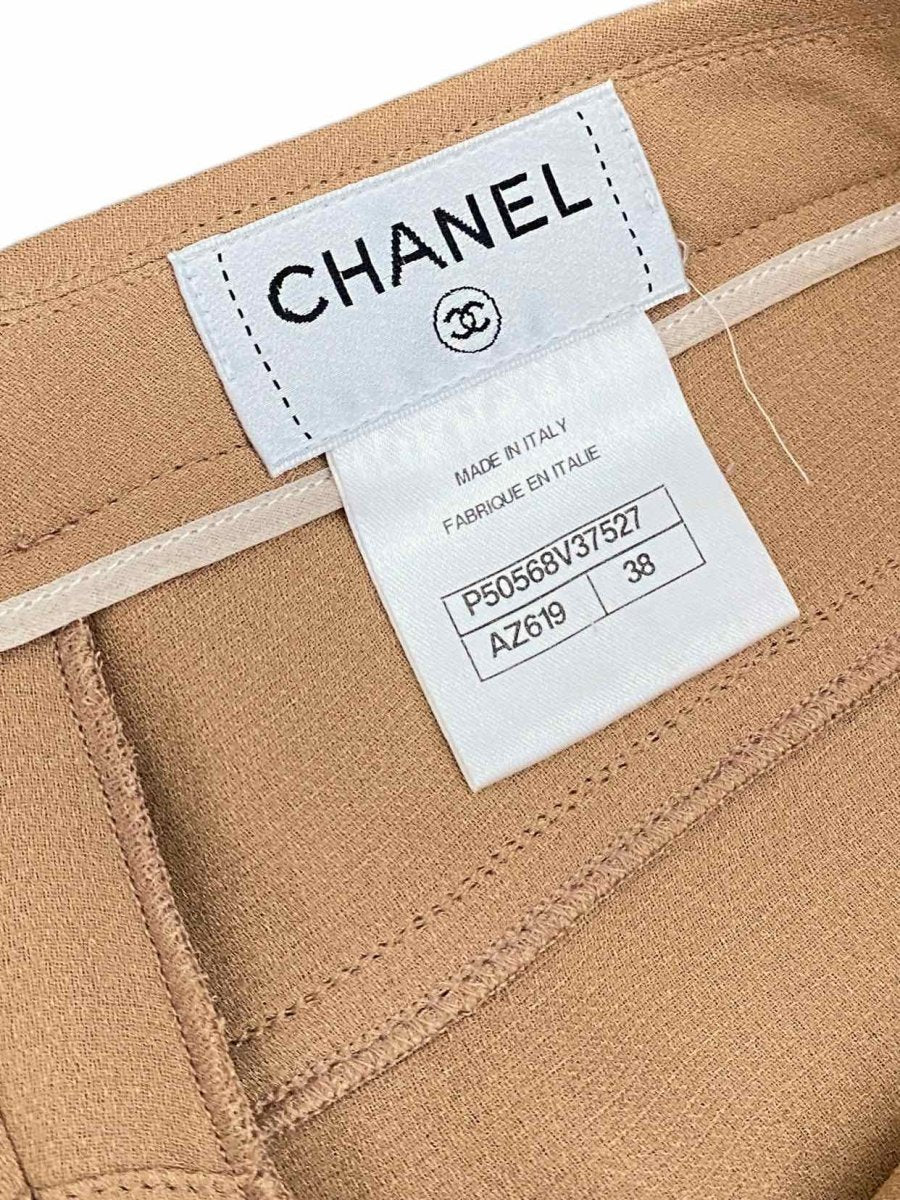 Pre-loved CHANEL Beige Button Detail Pants - Reems Closet
