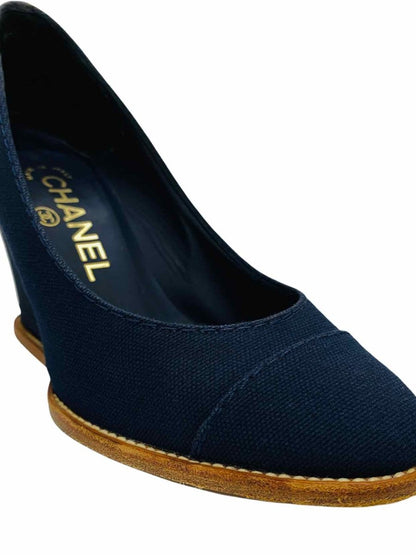 Pre-loved CHANEL Blue Wedges - Reems Closet