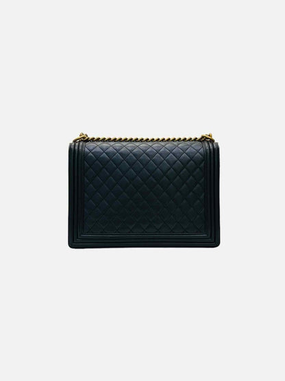 Pre-loved CHANEL Boy Flap Black Quilted Shoulder Bag from Reems Closet