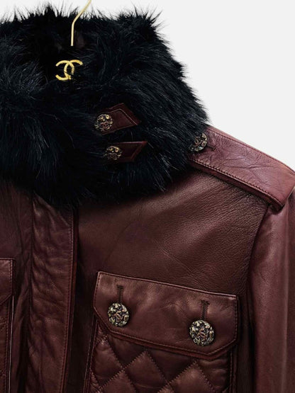 Pre-loved CHANEL Burgundy Quilted Jacket - Reems Closet