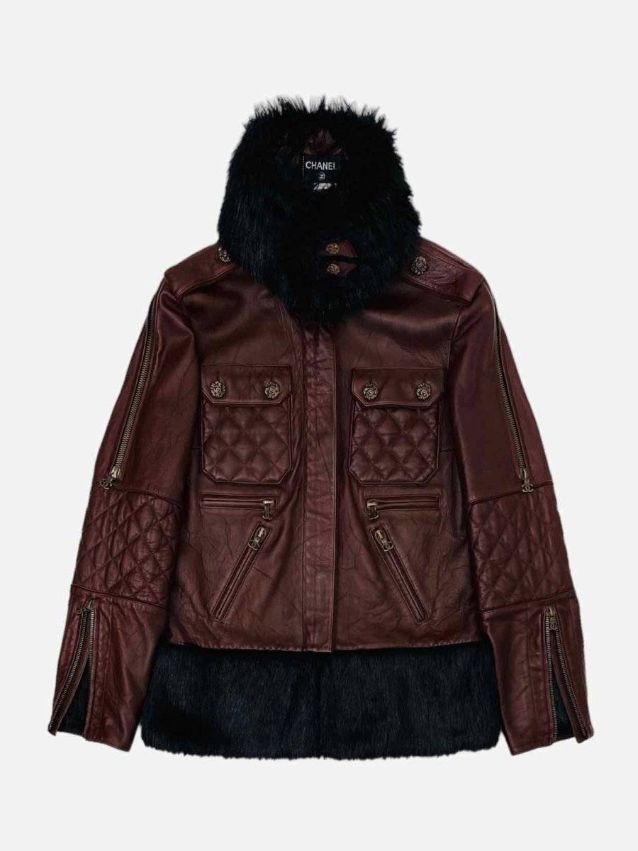 Pre-loved CHANEL Burgundy Quilted Jacket - Reems Closet