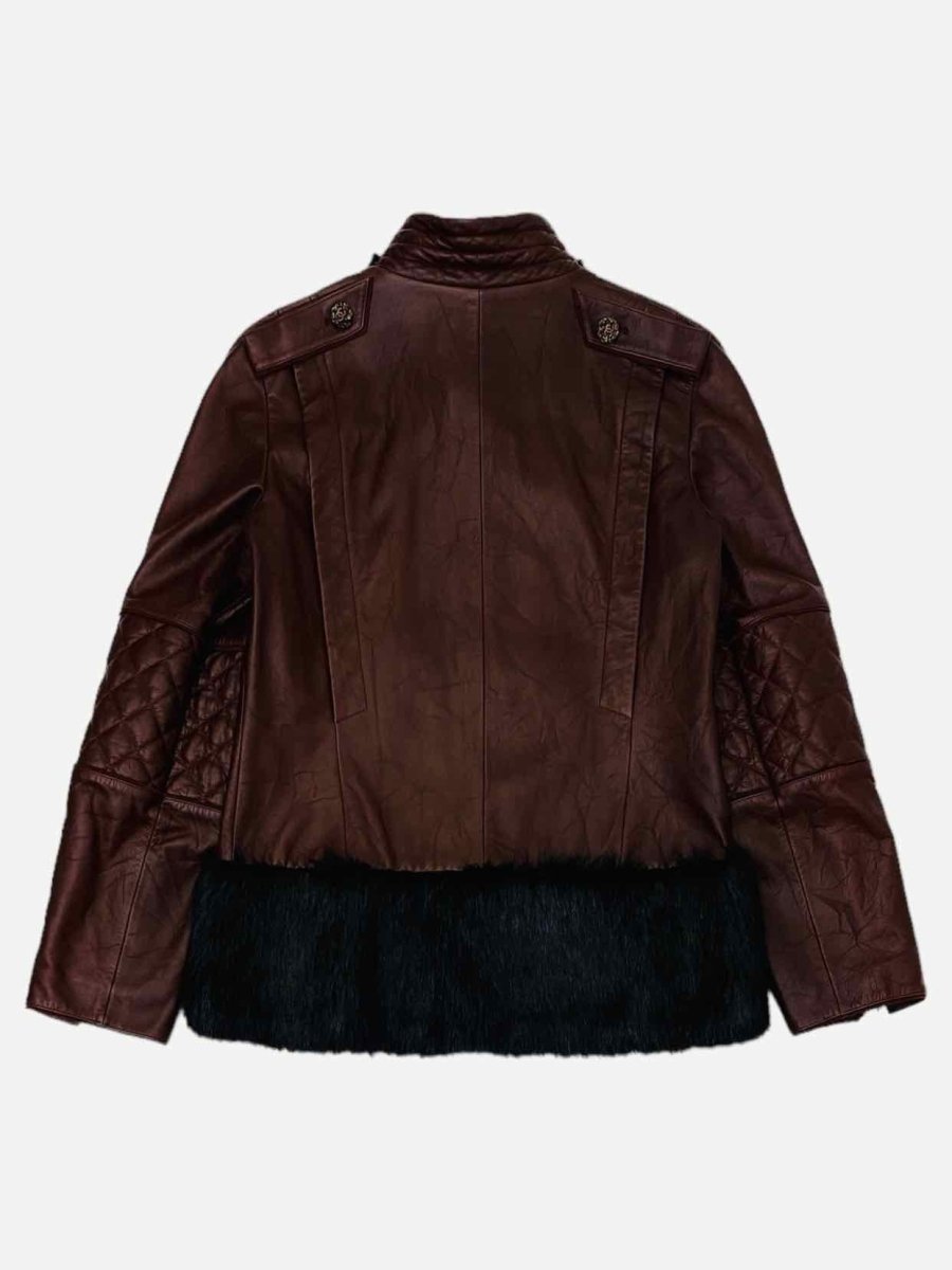 Pre - loved CHANEL Burgundy Quilted Jacket at Reems Closet