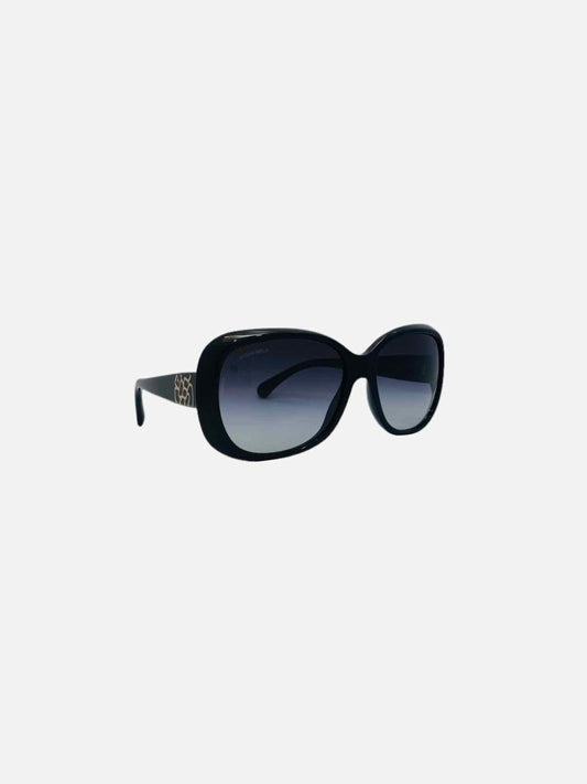 Pre-loved CHANEL Camellia Black Sunglasses from Reems Closet