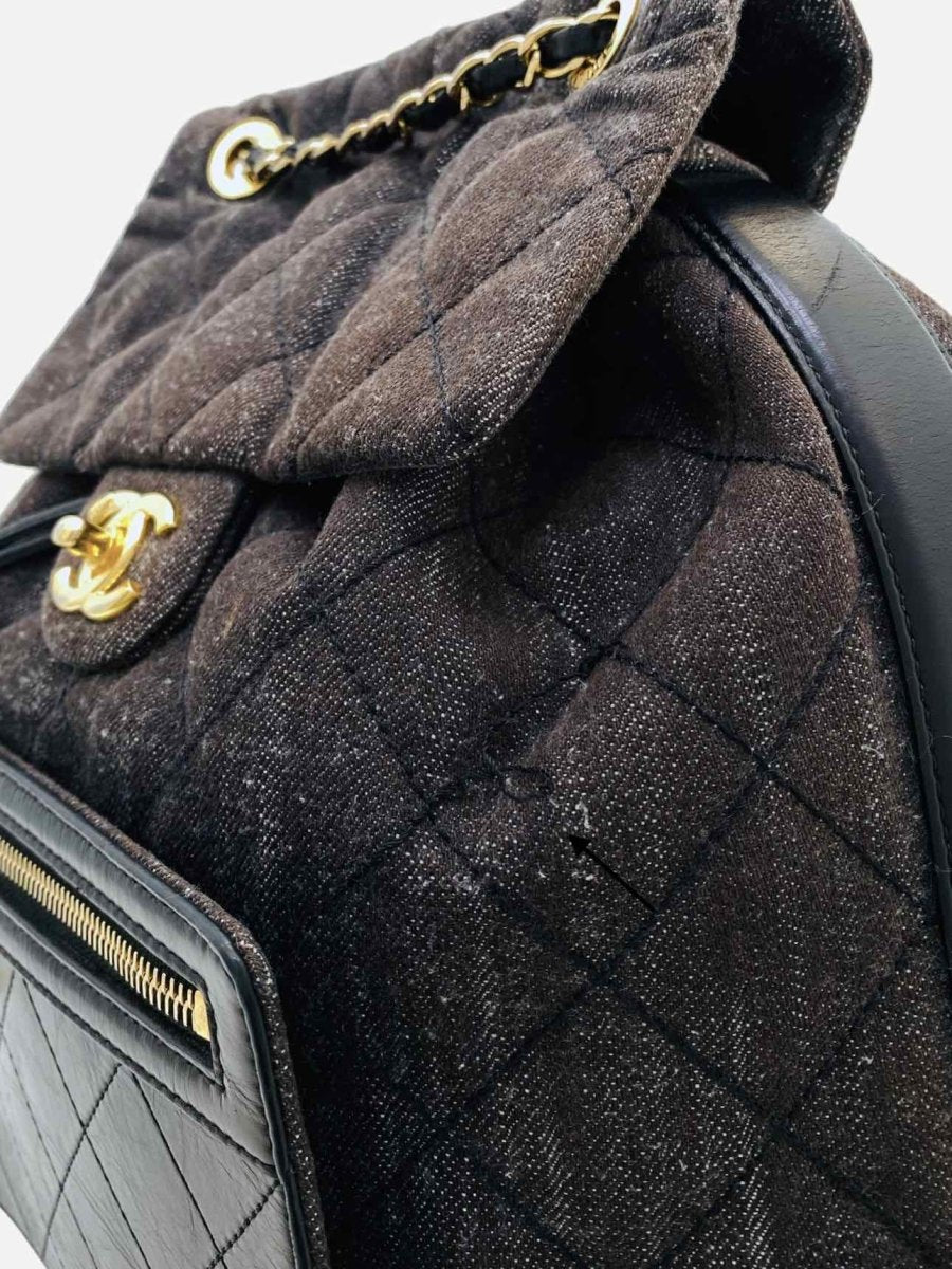 Pre-loved CHANEL CC Drawstring Black Quilted Backpack - Reems Closet