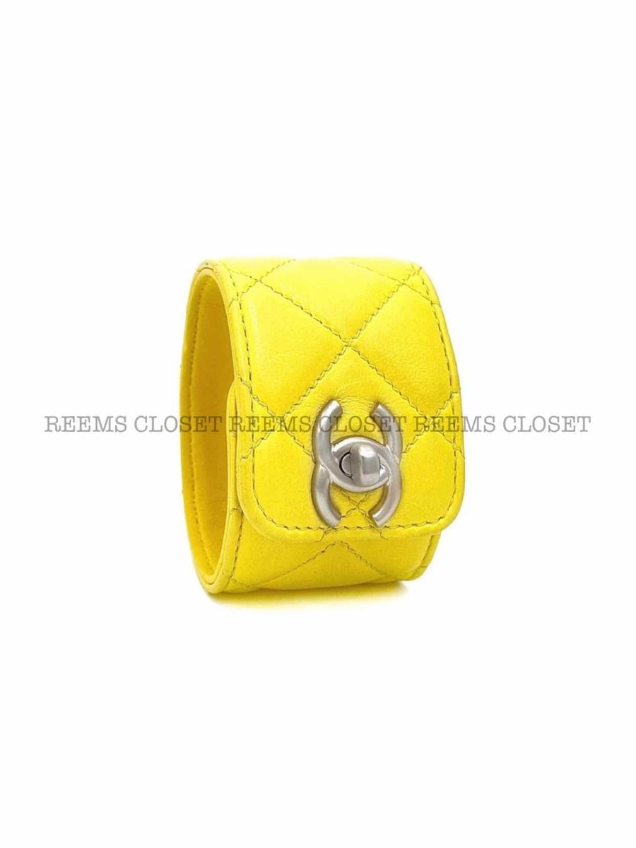 Pre-loved CHANEL CC Turnlock Quilted Fashion Cuff - Reems Closet