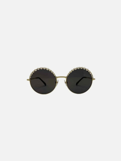 Pre-loved CHANEL Pearl Silver Sunglasses - Reems Closet