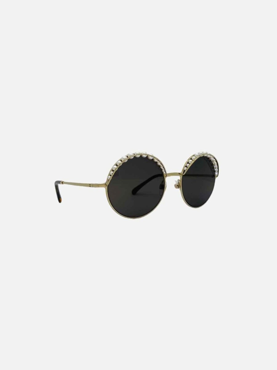Pre-loved CHANEL Pearl Silver Sunglasses - Reems Closet