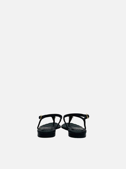 Pre-loved CHANEL Star Embellished Black Sandals - Reems Closet