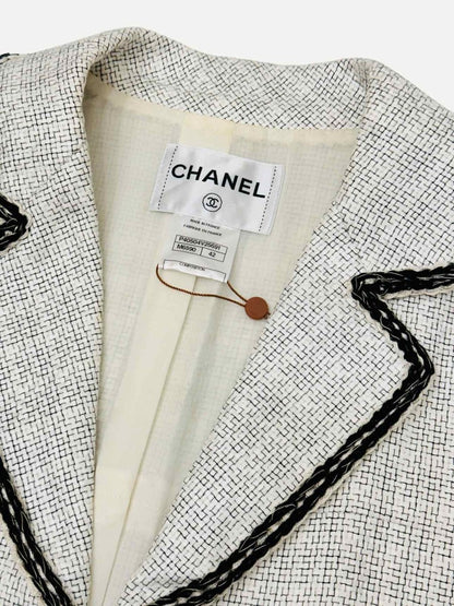 Pre-loved CHANEL White & Black Tweed Gilet from Reems Closet